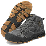 Warm Plush Men's Ankle Boots Winter Camouflage Snow Waterproof Sneakers Shoes Lace Up Rubber Outsole Mart Lion - Mart Lion