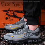 Safety Shoes Men's Lace Free Puncture Proof Working Boots Steel Toe Anti-smash indestructible Work MartLion   