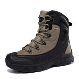 Men Leather Boots Mens Desert Waterproof Work Safety Shoes Climbing Hiking Ankle Men Outdoor Boots MartLion Beige 40