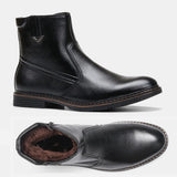 Men's Winter Boots Vintage Ankle Warm Men's Winter Shoes MartLion Black 40 CHINA