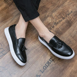 Flat Sole Leather casual shoes men's Slip loafers Leisure Spring Footwear Mart Lion   