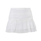 Skirt Mesh Perspective Pleated Mini Skirt Waist Casual Mini Dresses Street Nightclub Summer Women's Short Skirt MartLion   