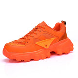 Orange Men's Platform Sneakers Breathable Mesh Casual Low Hip-hop zapatillas hombre MartLion orange W133 39 CHINA