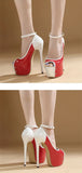 Liyke Peep Toe Party Club Strip Pole Dance Ultra High Heels Platform Pumps Stiletto Wedding Banquet Shoes Women Red MartLion   