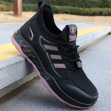 Men's and Women's Spring Single Shoes Couple Walking Breathable Lightweight Sports MartLion A15-Black pink 42 