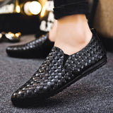 Men's Casual Shoes Light Loafers Moccasins Breathable Slip on Black Driving Zapatillas Hombre Mart Lion   