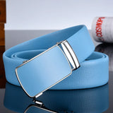 Men's and Women Sky-blue Automatic Buckle Belt Leisure Belt Bandwidth 3CM,3.5CM MartLion   