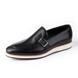Deluxe Men's Casual Shoes Cow Leather Loafer Monk Strap Buckles Dress Daily wear casual Driving MartLion   