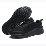 Summer Men's Shoes Mesh Casual Plain Thick Bottom Breathable Anti-slip Wear-resistant Jogging MartLion black 39 