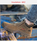 working and protective shoes men's women anti smash plastic toe safety anti puncture work boots welding welder MartLion   