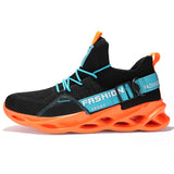 Mesh Men's Running Shoes Breathable Cushioning Gym Training Sneakers Lightweight Jogging Sports Zapatillas Mart Lion G133Black Orange 6.5 
