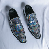 Rivet Dress Shoes Men's Slip On Party Loafers Formal Chelsea Social Wedding Footwear Mart Lion   