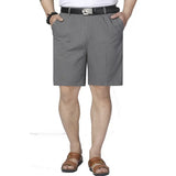 Men Shorts Middle Aged Cotton Thin Straight Casual Father Khaki Grey Black White Male Summer MartLion   