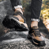 Men's Hiking Boots Leather Outdoor Shoes Non Slip Trail Trekking Sneakers Mart Lion   