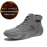 Men's Boots Leather Luxury Winter Keep Warm with Fur Western Motorcycle Shoes Casual High Top Sneakers MartLion Grey no Fur 38 