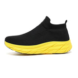 Shoes For Men's Sneakers Autumn Light Street Style Breathable Trainers Casual Sports Gym Tennis MartLion Black Yellow 39 
