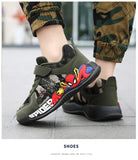 Shoes Children Camouflage Green Sneaker For Kid Walking PU Breathable MartLion   