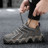 Vulcanized Sneaker Men's Casual Shoes Lightweight Walking Elastic Chunky Sneaker Outdoor Luxury Tenis MartLion grey 36 