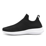 Mesh Men's Running Shoes Comfort Breathable Athletics Sneakers Casual Lightweight Gym MartLion Black White 45 