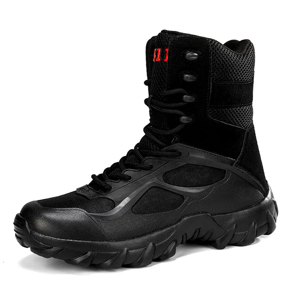 Men's Boots Breathable Wear-Resistant Non-slip Outdoor Field Training Spring and Autumn Main Push MartLion black 40 