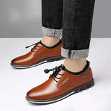 Men's Leather Casual Shoes Spring Autumn Leisure Loafers Flats Mart Lion   