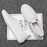 Genuine Leather Shoes Men's Sneakers Casual Footwear White Cow Leather White MartLion   