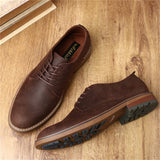 Men's Dress Shoes Genuine Cow Leather Birthday Gift Derby zapatos hombre Mart Lion 20586Coffee 7.5 China