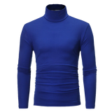 Spring Autumn Winter Men's Bottom Shirt High Elasticity Casual Slim Fit Basic Long Sleeve Sports Turtleneck Tops MartLion blue S 