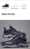 Men's Genuine Leather Casual Sport Shoes Youth Spring Autumn Cool Sole Black Cow Leather Sneakers Mart Lion   