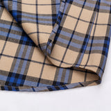 Men's  Modal Cotton Striped Plaid Dress Shirt Without Pocket Stylish Casual Standard-fit Long Sleeve Gingham Shirts MartLion   