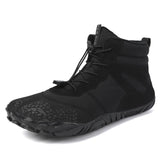 Winter Booties Men's Snow Barefoot Casual Shoes Outdoor Work Ladies Warm Fur Ankle Shoes Snow Boots MartLion Black 36 