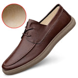 Men's Casual Shoes Genuine Leather Formal Leather Casual Lace Up Oxfords Flats MartLion 2 add cotton 42 