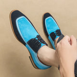 Men's Party Casual Shoes British Pointed-toe Leather Lace-Up Dress Office Wedding Oxfords Flats MartLion   