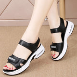 Leather Summer Women Sandals shoes ladies Platform Flat Sneakers wedges Air Outsole Light Weight MartLion   