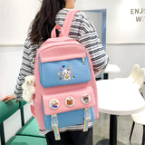 5 piece set backpacks for teenagers girl boy schoolbag cute puppy printing kids backpack children's school bags for boys MartLion Pink CHINA 