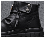 Off-Bound Autumn Men's Ankle Boots Tooling Desert British Punk Zip Chelsea Motorcycle High-cut Shoes Mart Lion   