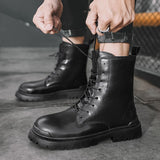 Off-Bound Autumn Men's Ankle Boots Tooling Desert British Punk Lace-up Casual Motorcycle High-cut Shoes Mart Lion   