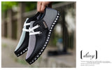 Men's Leather Shoes Casual Loafers Breathable Light Weight White Sneakers Driving Footwear Round Toe Mart Lion   