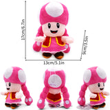 Kawaii Mario Luiji Goomba Kamek Yoshi Soft Plush Toys Cute Toad Princess Peach Daisy Rosalina Toadette Pauline Peluche Doll MartLion Toadette  