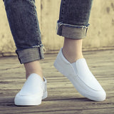 Spring Summer White Black Shoes Men's Slip-on Flat Casual Footwear Cool Young Street Style MartLion   