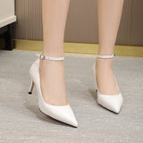 Elegant women's high heels pointed shoes genuine leather party MartLion   