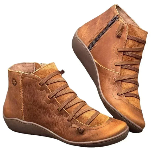 Autumn Winter Retro Women Shoes Leather Ankle Boots MartLion   