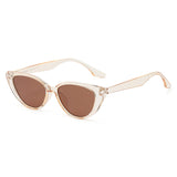 Small Size Vintage Cat Eye Sunglasses Women Men's Retro Sutra Outdoor Shade Shades MartLion clear brown  