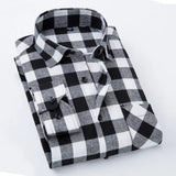 Winter Flannel Red Checkered Shirt Men Shirts Long Sleeve Chemise Homme Cotton Male Check Shirts MartLion   