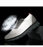 Autumn Casual Knitted Mesh Men's Shoes Solid Shallow Lace Up Lightweight Soft Sneakers Breathable Footwear Flats MartLion   