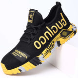 Men's Boots Work Safety Boots Anti-smash Anti-puncture Work Sneakers Safety Indestructible MartLion 8876-yellow 40 