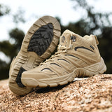 Men's Boots Tactical Military Combat Outdoor Hiking Autumn Shoes Light Non-slip Desert Ankle Mart Lion   