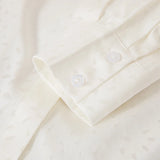 Mulberry Silk summer Top Solid White Women's Shirt  Elegant Breathable Long Sleeved MartLion   