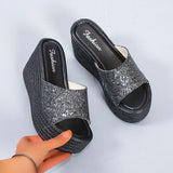 Sandals Summer Women Slippers Wedges Platform Beach Flip Flops Trend High Heels Ladies Shoes Pumps Thick Slides MartLion   