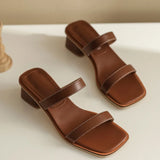 Genuine Leather Open Toe Outside Slides Women Sandals Summer Women Shoes Modern Slippers Lady Mules MartLion   